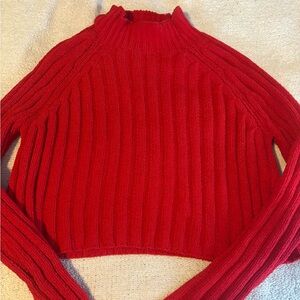 American Eagle Outfitters Red Cowl Neck Sweater